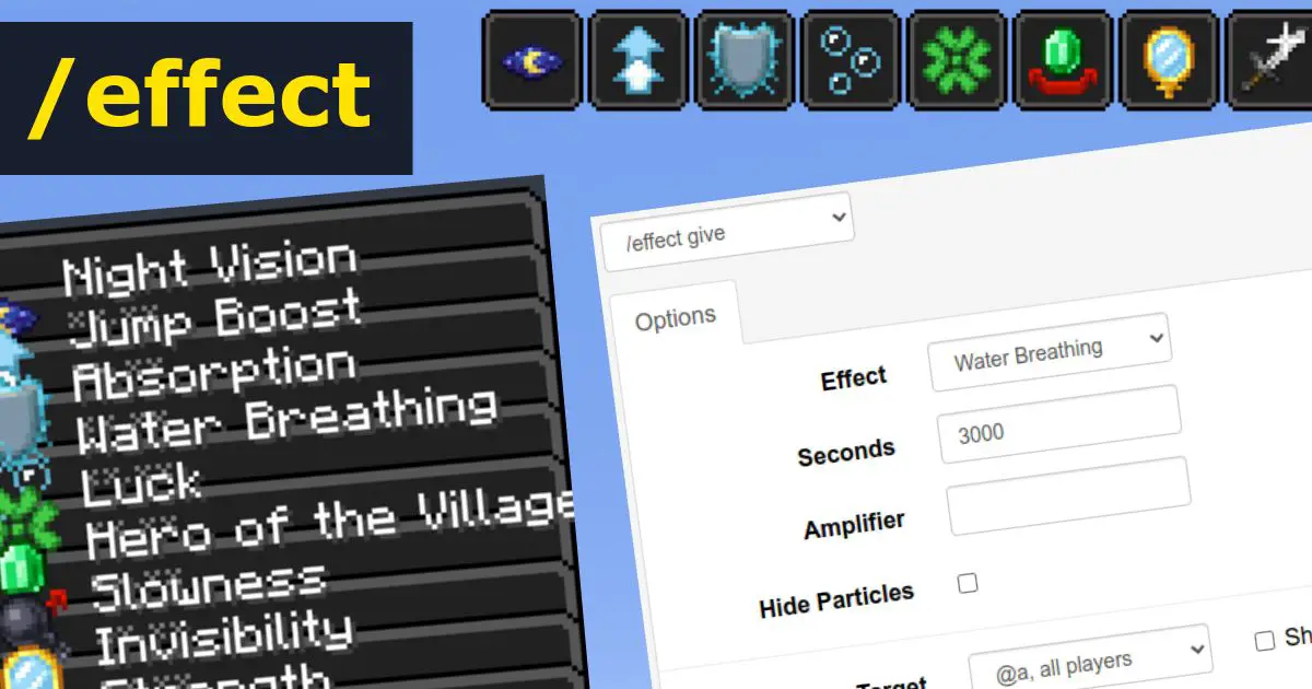 Spit out Abandon Hostile Minecraft : Effect Command Generator : Gamer Geeks