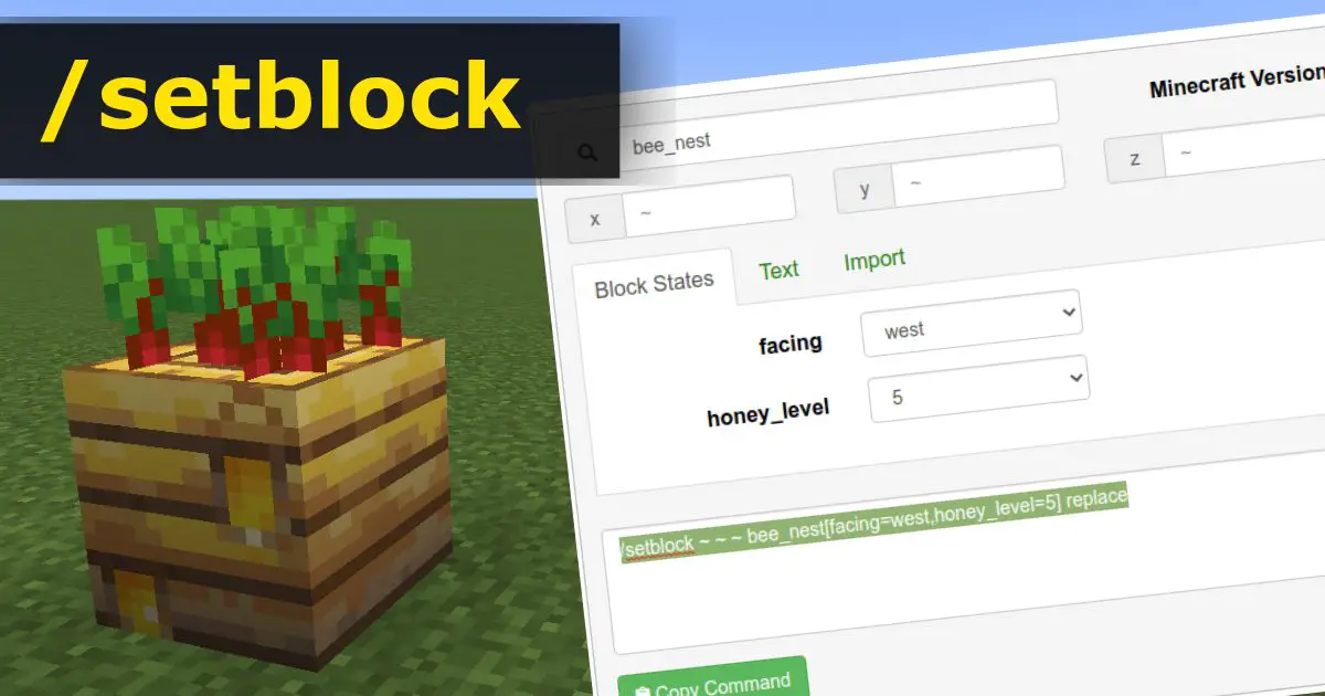 Minecraft, Setblock Command Generator
