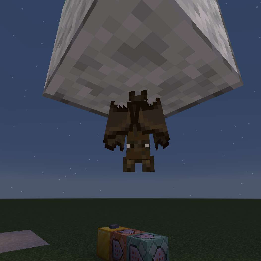 Summoned Minecraft hanging bat
