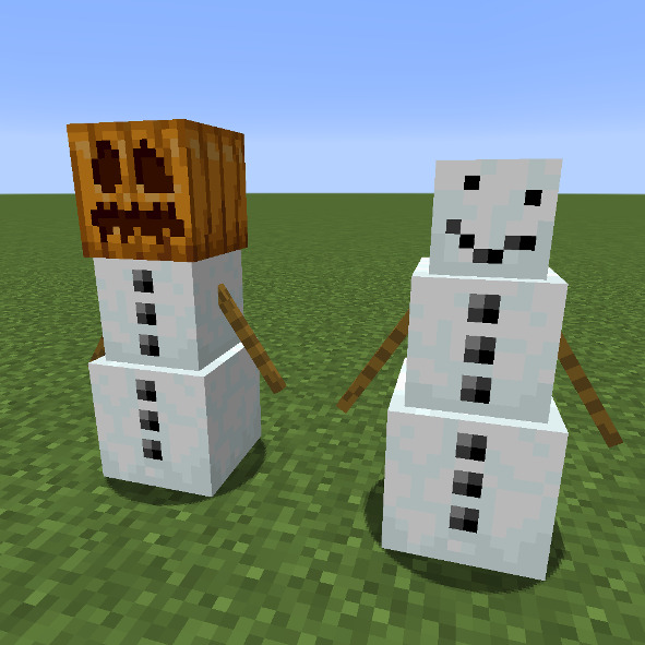 Summoned minecraft mega snow golem