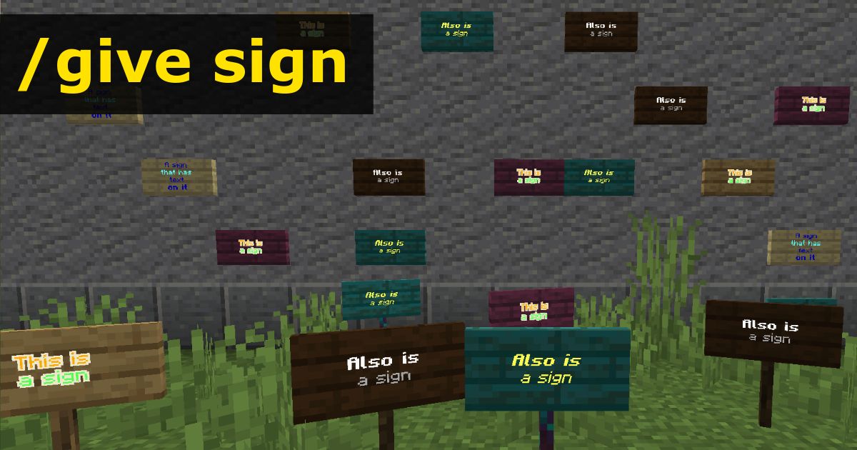 Minecraft signs give command generator gamer geeks